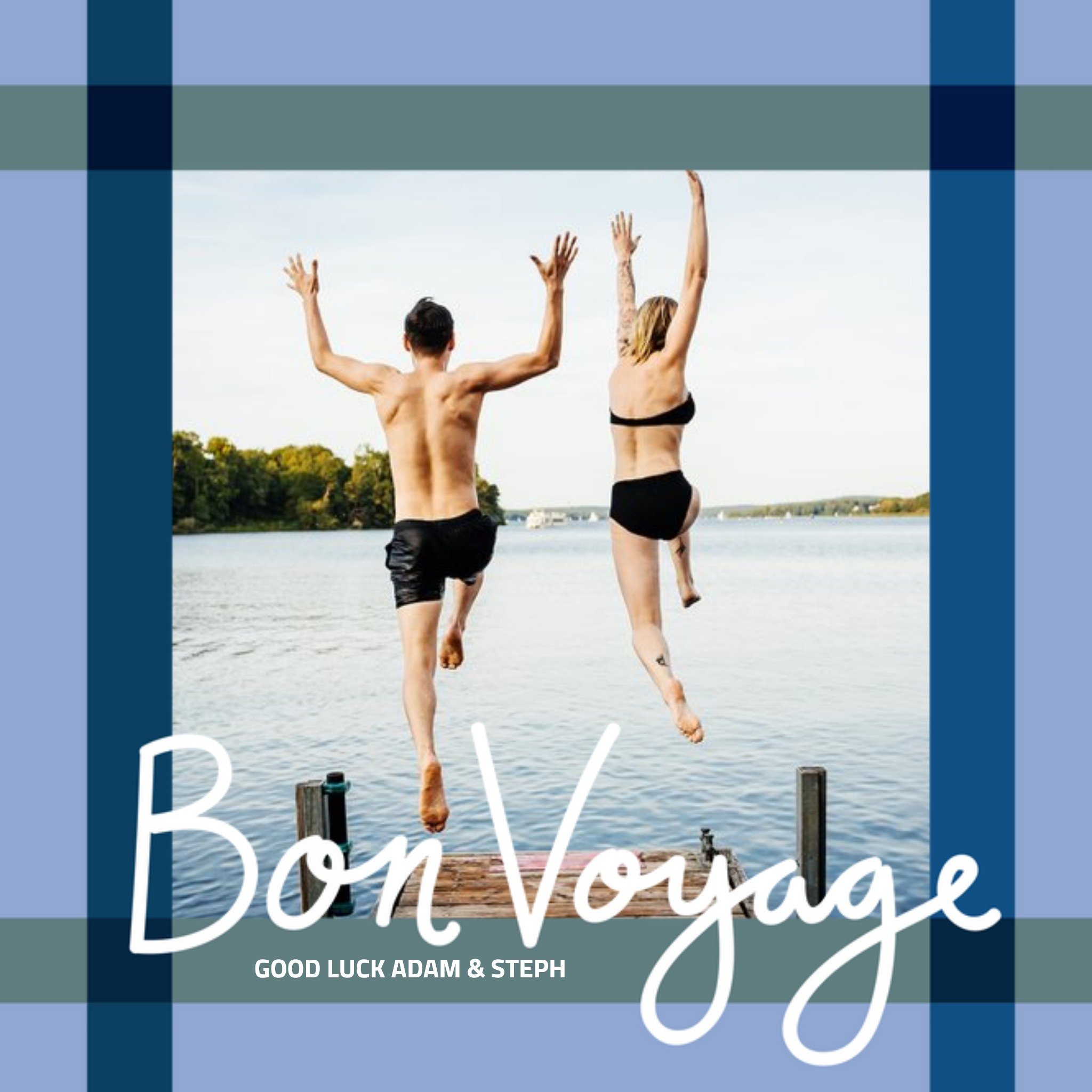 Bon Voyage - Travel - Good Luck - Photo Upload, Square Card