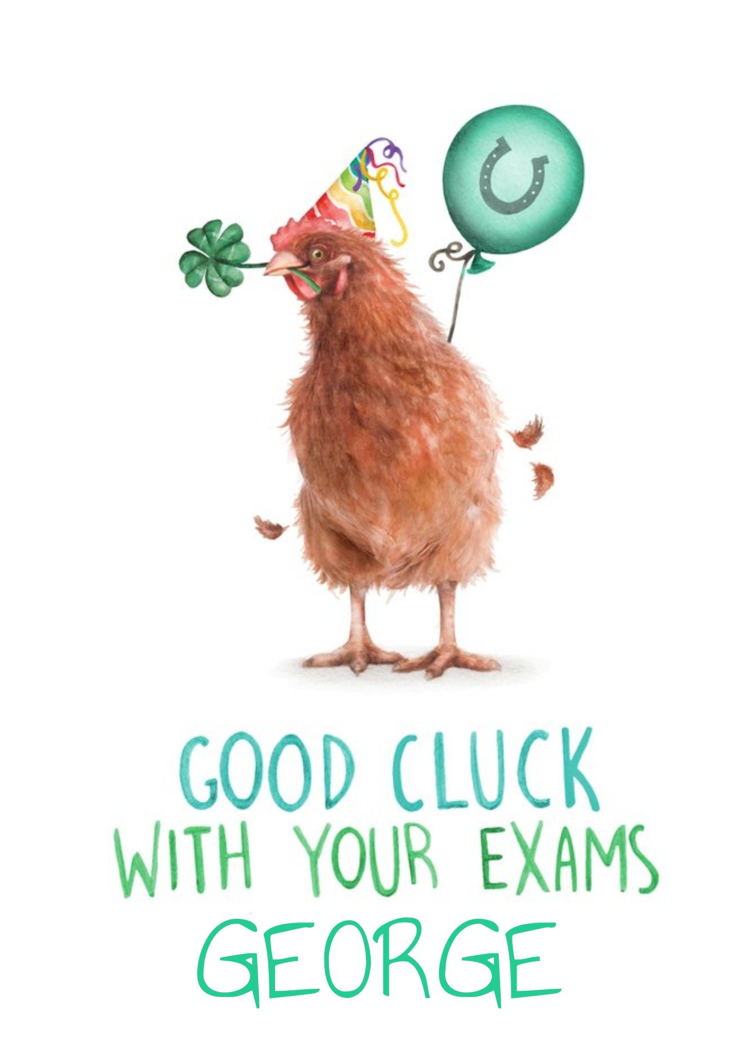 Moonpig Cute Chicken Good Luck With Your Exams Card Ecard