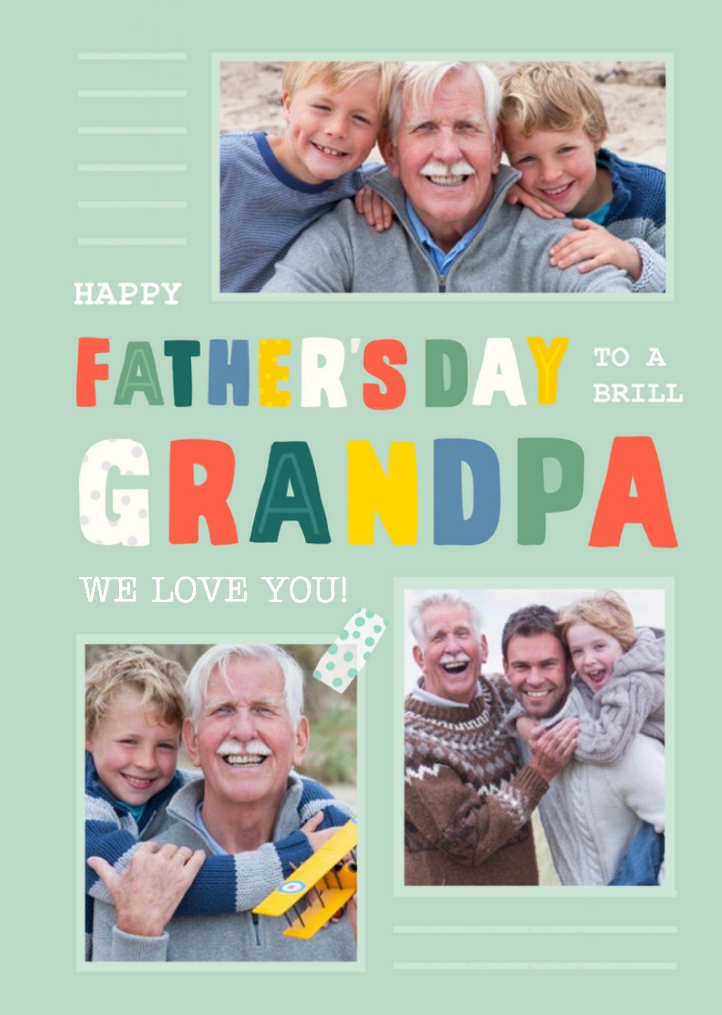 Happy Father's Day To A Brill Grandpa Photo Upload Father's Day Card Ecard