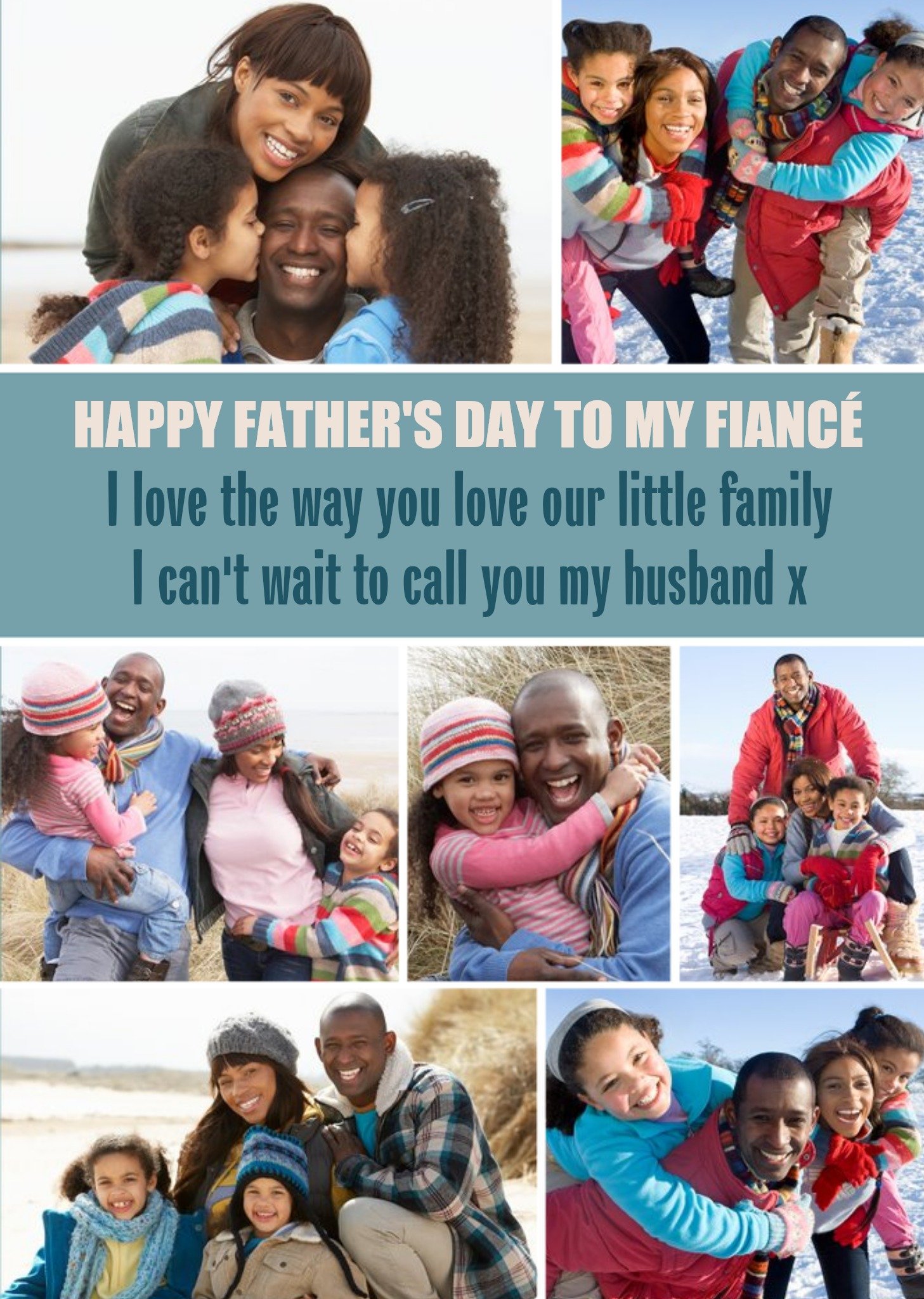 Modern Fiancé Photo Upload Father's Day Card Ecard