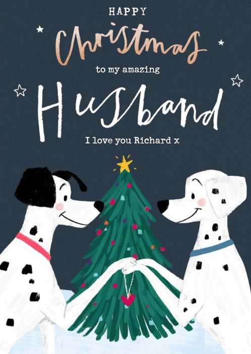 Disney 101 Dalmatians Amazing Husband Christmas Card