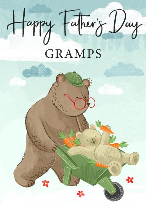 Cute Illustration Happy Fathers Day Gramps Card