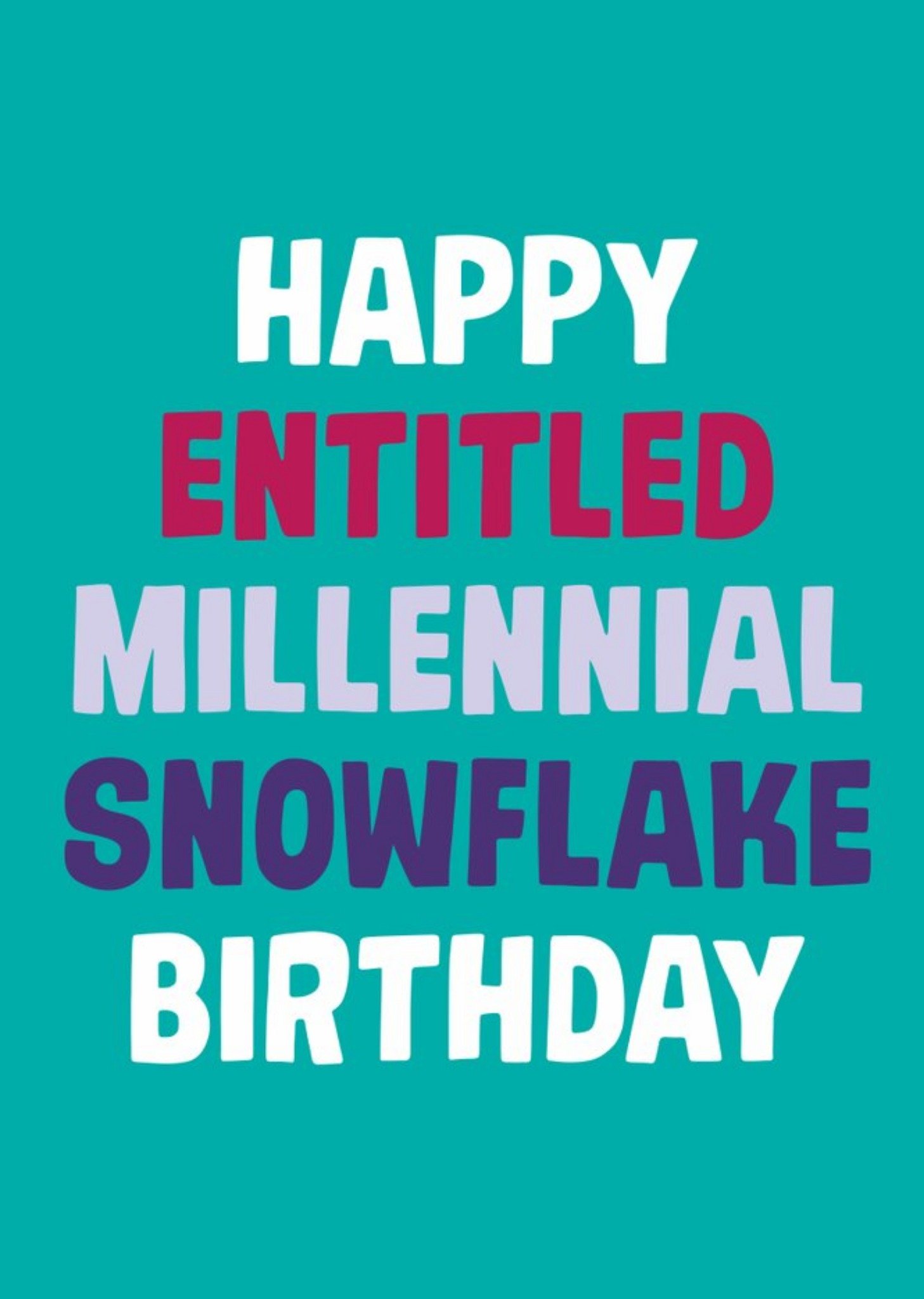 Moonpig Dean Morris Entitled Millennial Snowflake Birthday Card, Large