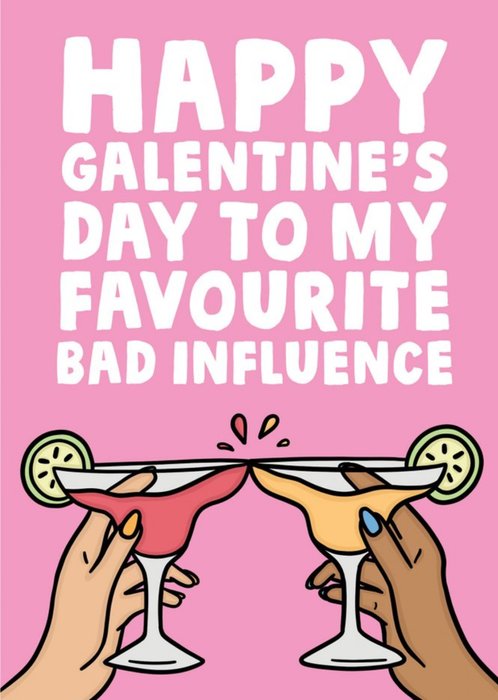 Cocktail Illustration Happy Galentine's Day Card