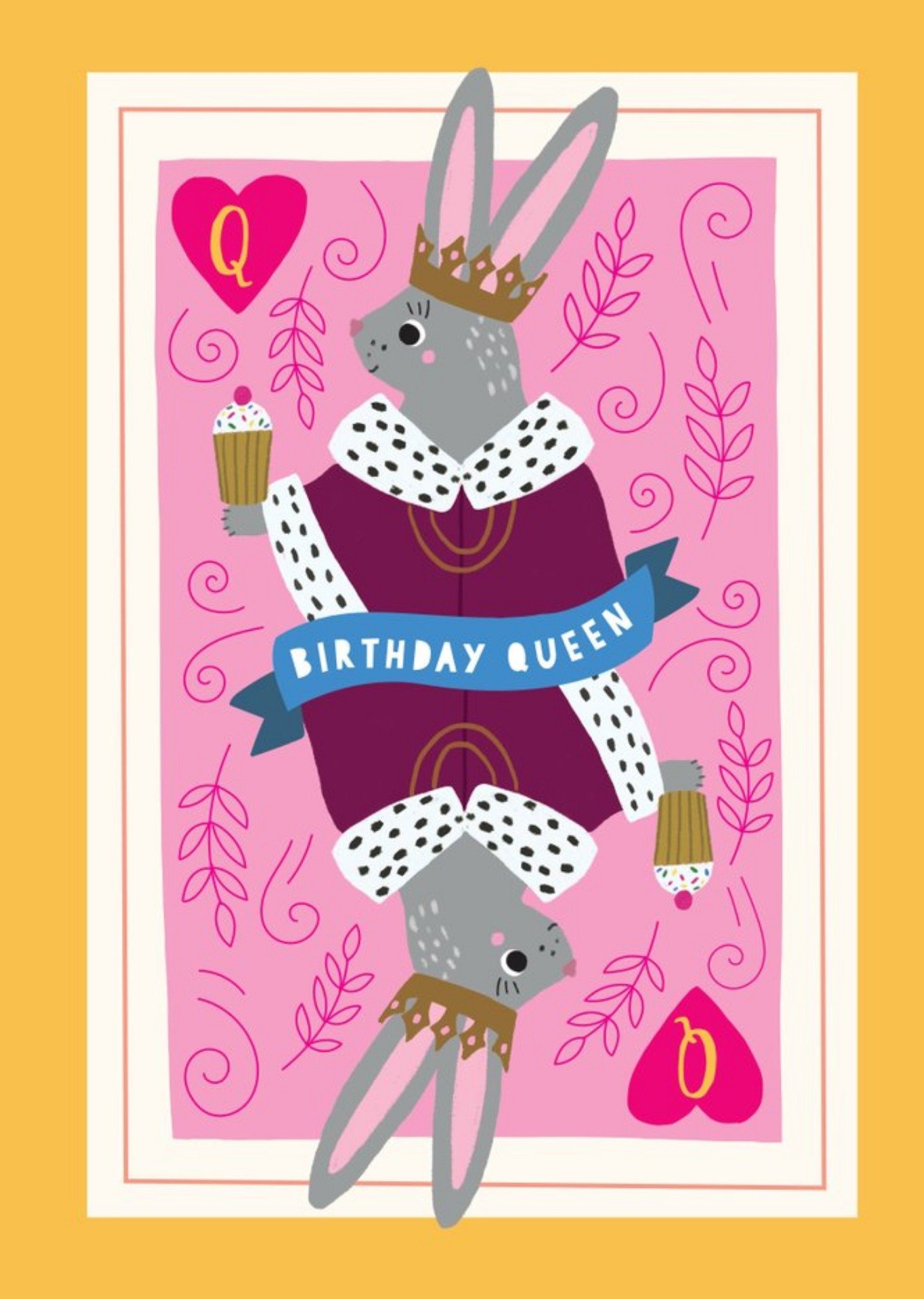 Moonpig Birthday Queen Rabbit Card, Large