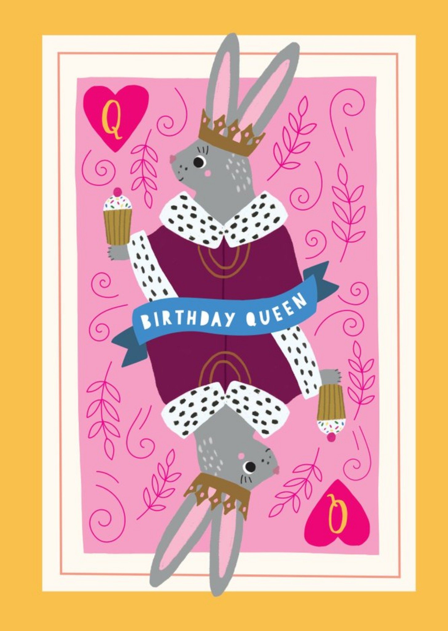 Birthday Queen Rabbit Card Ecard