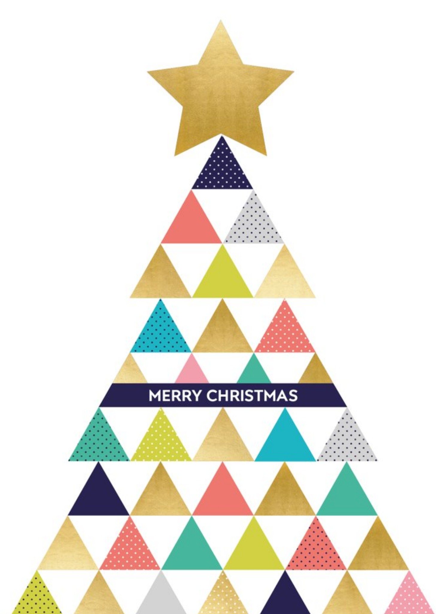 Moonpig Triangle Pattern Christmas Tree Card Ecard