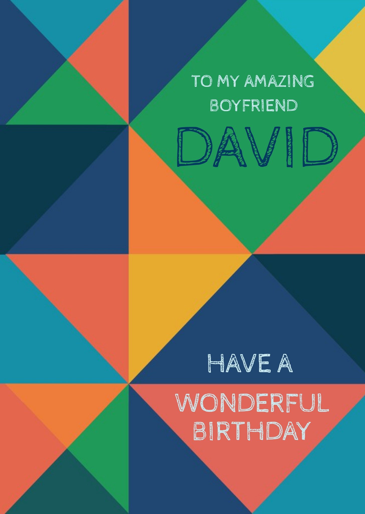 Modern Geometric To My Amazing Boyfriend Birthday Card Ecard