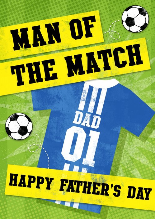 Man Of The Match Happy Father's Day Football Card