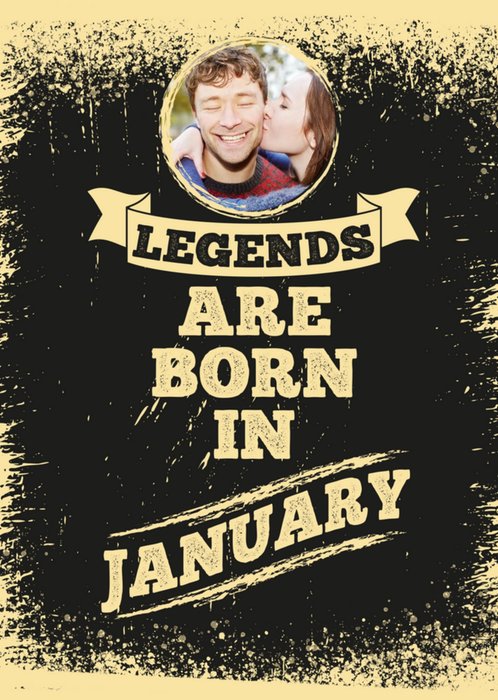 Cheeky Chops Fun Typographic Photo Upload January Birthday Card