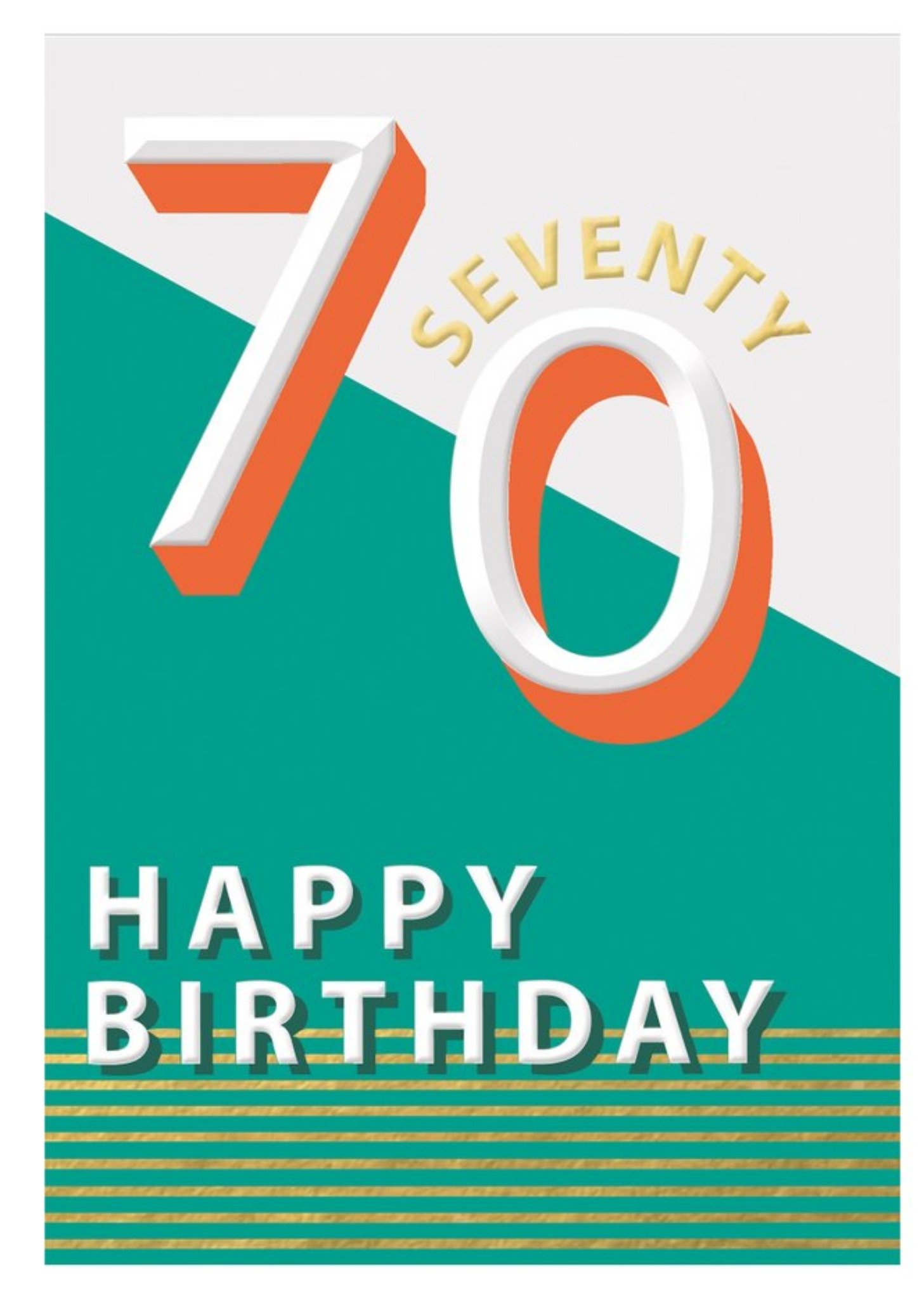 70 Happy Birthday Block Colour Card Ecard