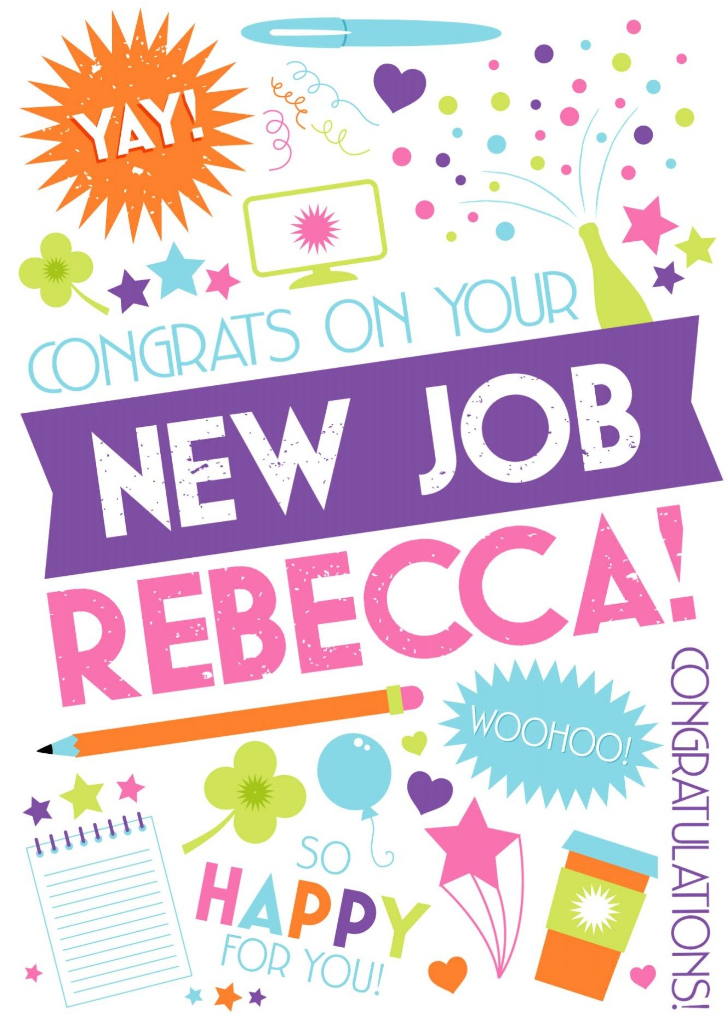 Pick N Mix Personalised Congratulations On Your New Job Card