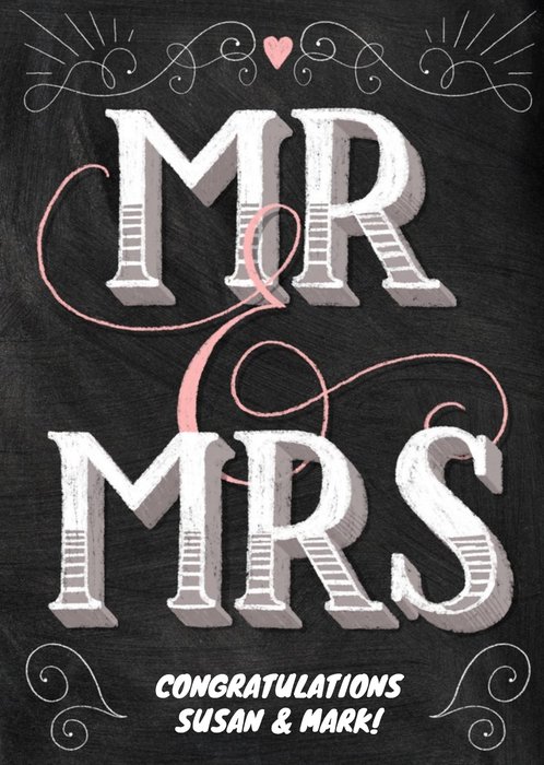 Congrats Mr. & Mrs. On Your Wedding Card