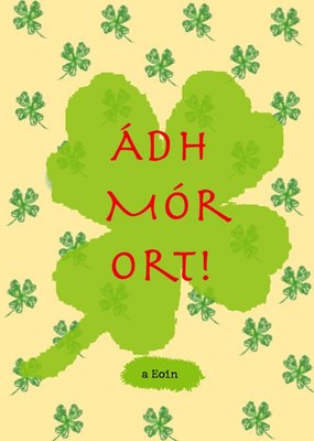 Poet And Painter Four Leaf Clover Illustration Irish Good Luck Card