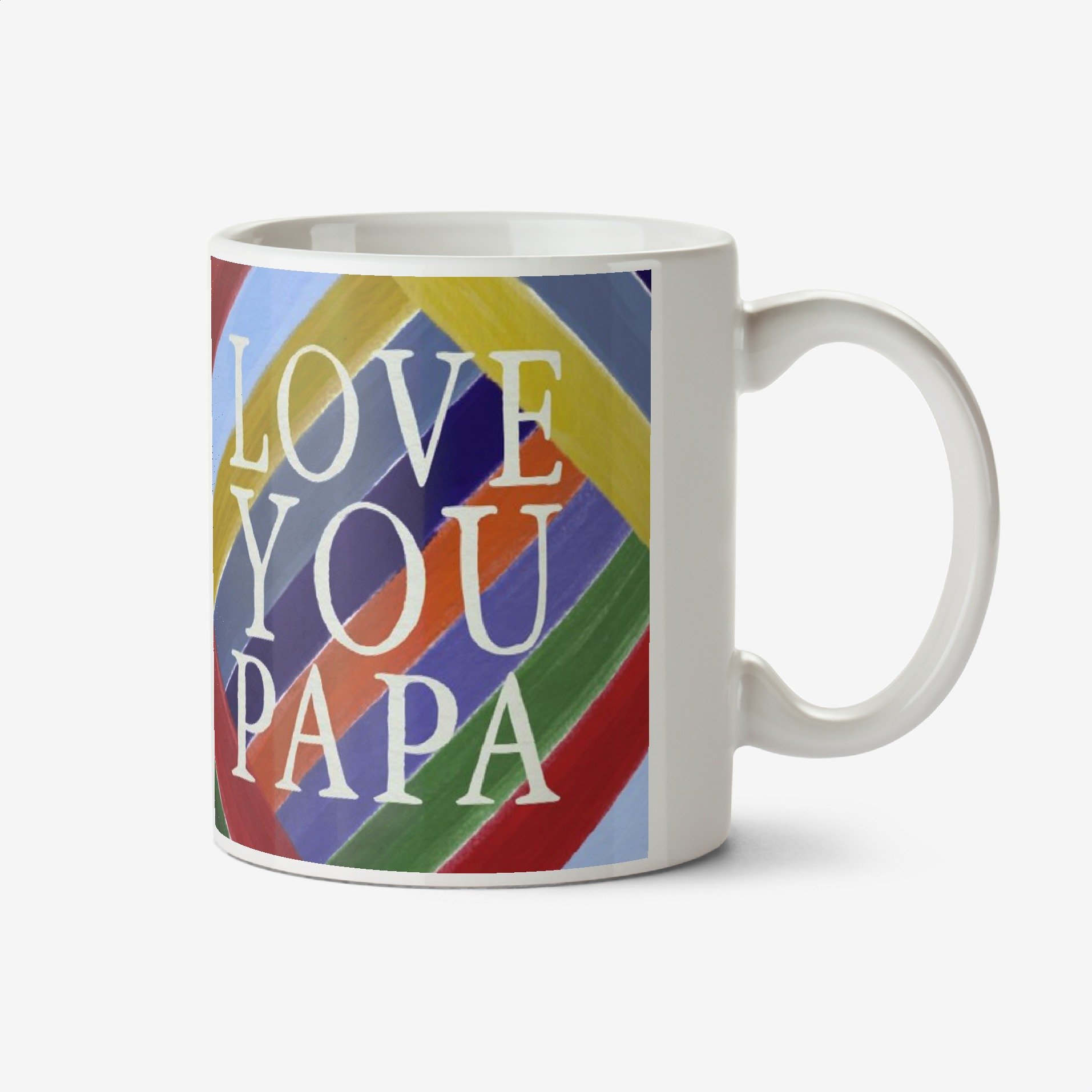 Handpainted Multicoloured Striped Love You Papa Mug Ceramic Mug