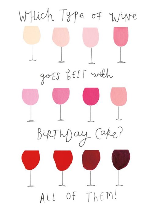 Which Type of Wine Funny Birthday Card  Card