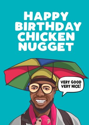 Happy Birthday Chicken Nugget Funny Illustrated Card