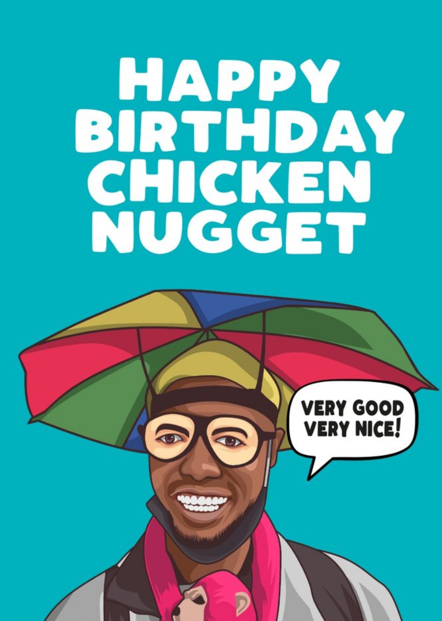 Filthy Sentiments Happy Birthday Chicken Nugget Funny Illustrated Card, Large