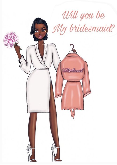 Modern Illustrated Will You Be My Bridesmaid Card