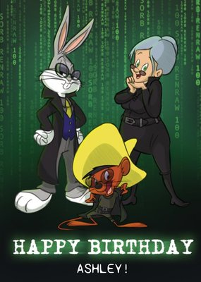 Warner Brothers 100 Looney Tunes Matrix Birthday Card