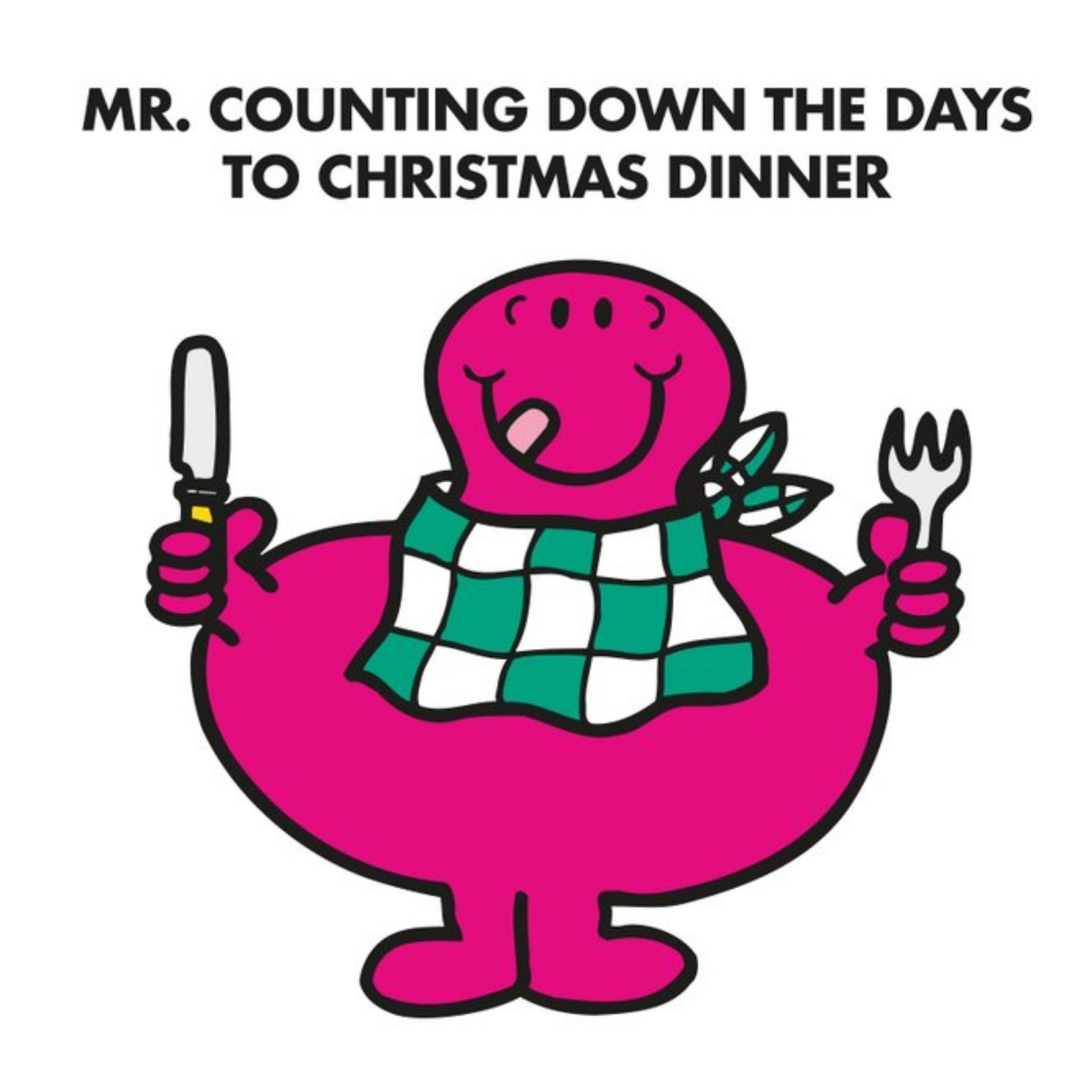 Mr Men Mr. Counting Down The Days To Christmas Dinner Card, Square