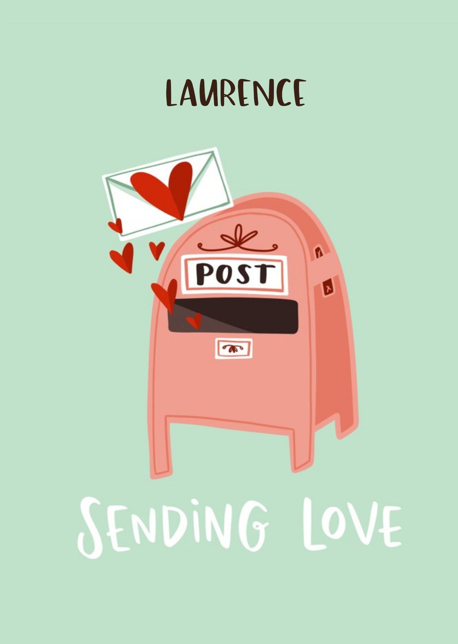 Sending Love Post Heart Thinking Of You Card Ecard