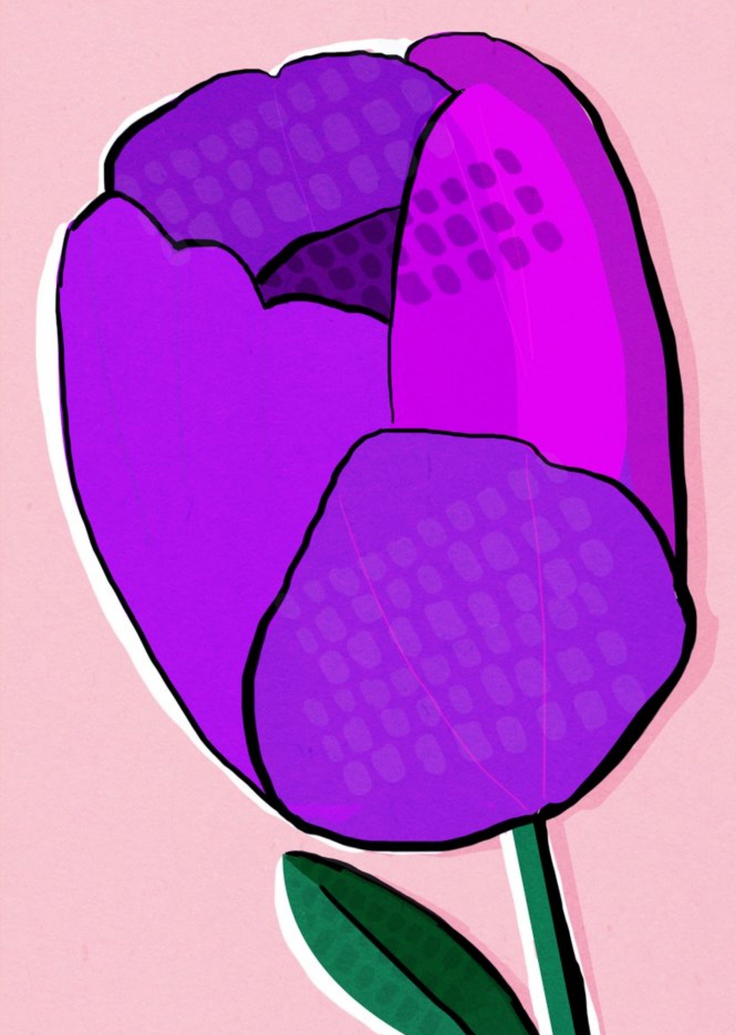 Moonpig Boogaloo Purple Tulip Card, Large