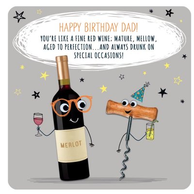 Mature, Mellow, Aged to perfection Wine Birthday Card