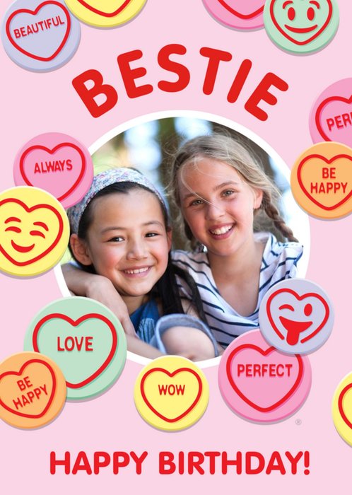 Swizzels Love Hearts Bestie Photo Upload Birthday Card