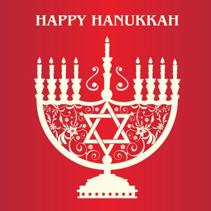 Menorah Star Of David Personalised Happy Hanukkah Card