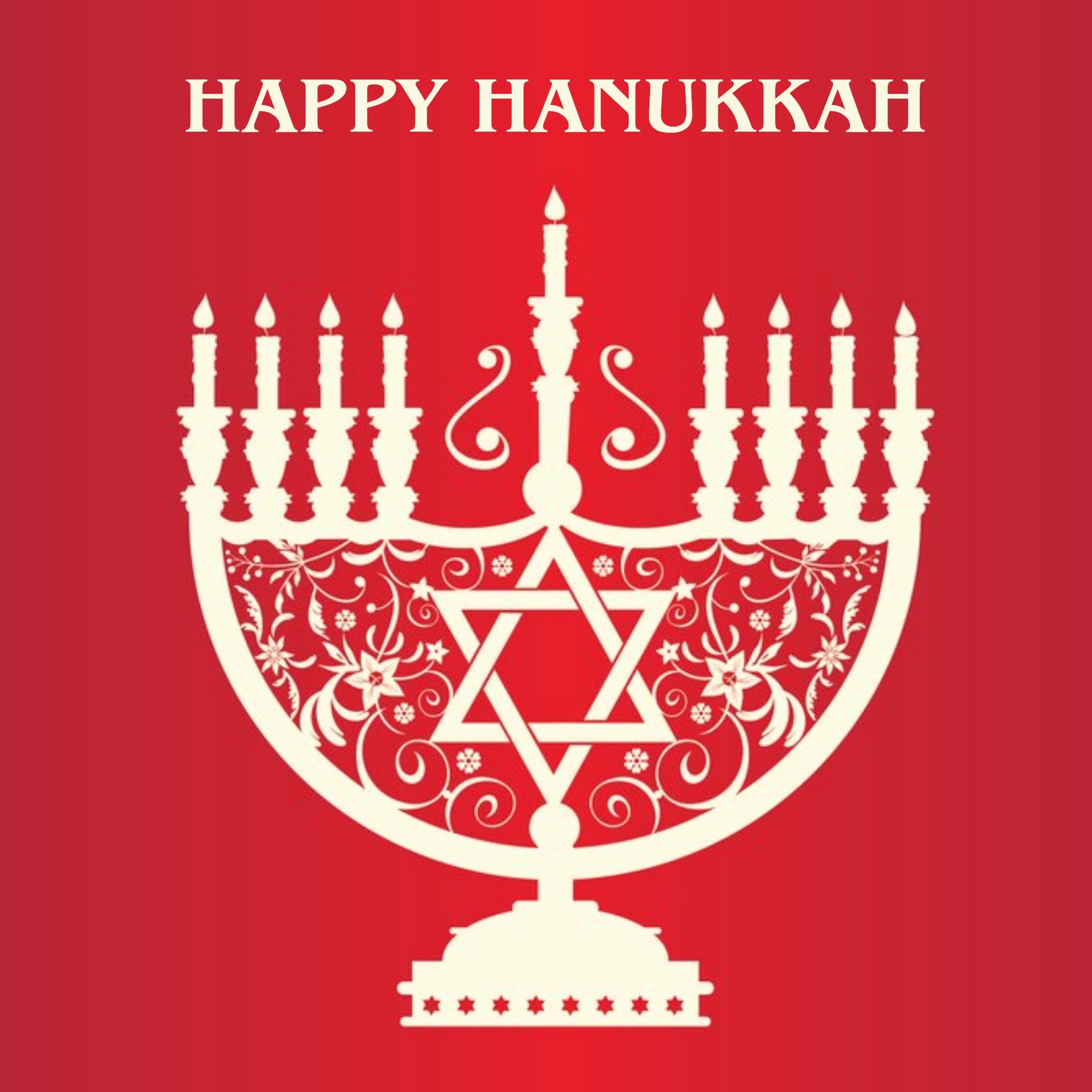 Moonpig Menorah Star Of David Personalised Happy Hanukkah Card, Square