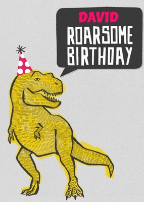 UK Greetings Carlton Cards Dinosaur T Rex Birthday Card