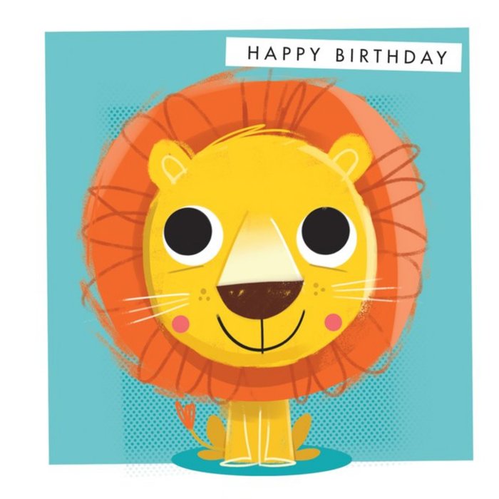 Lion Party Cute Character Happy Birthday Card