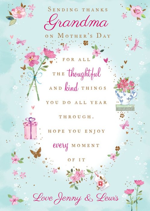 Sending Thanks Grandma On Mothers Day Card