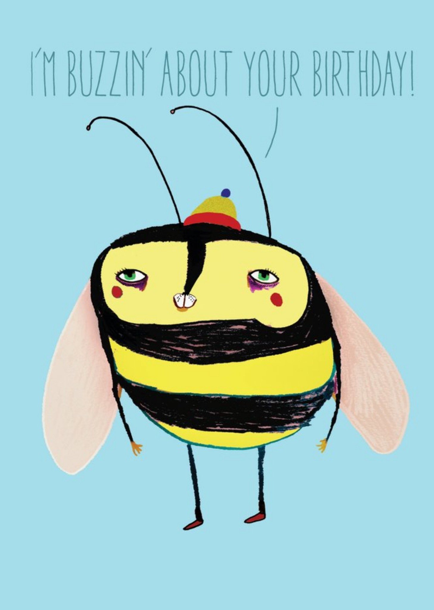 Brainbox Candy Pun Bee Buzzing Birthday Card, Large