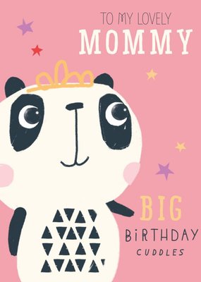 Cute illustrative Panda Mommy Birthday Card