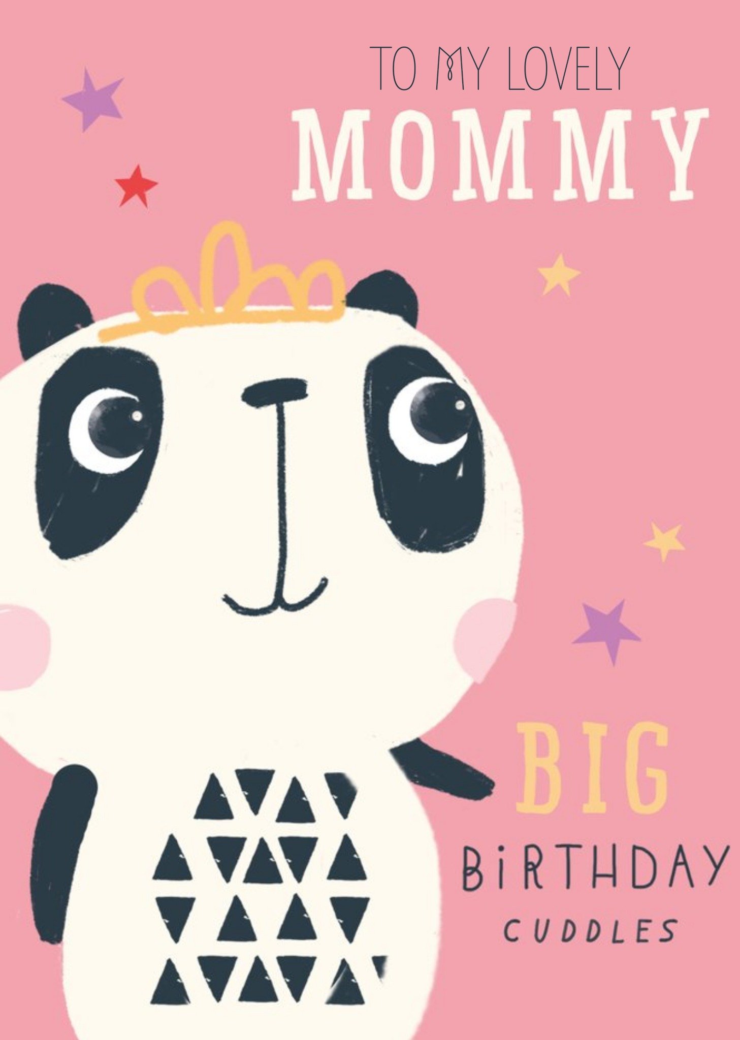 Moonpig Cute Illustrative Panda Mommy Birthday Card, Large