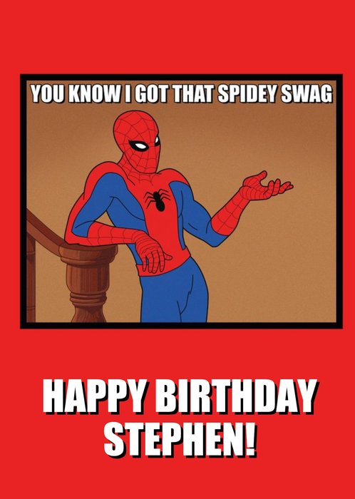 Marvel Spiderman You Know I got That Spidey Swag Card