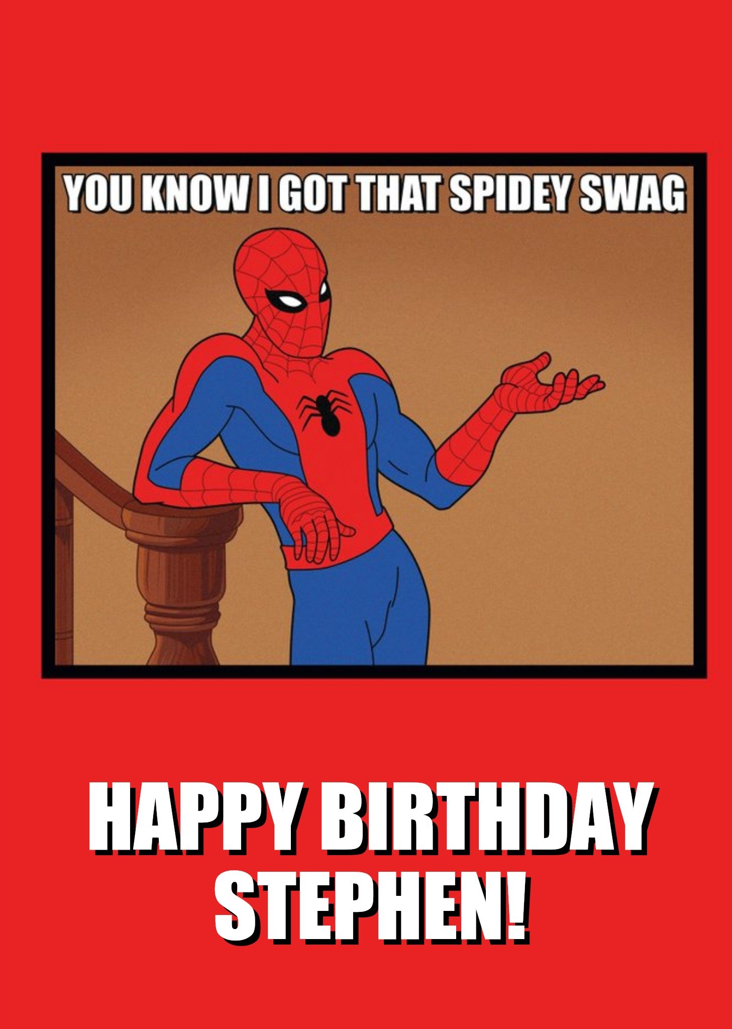Marvel Spiderman You Know I Got That Spidey Swag Card, Large