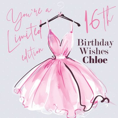 Fashion Illustration You're A Limited Edition 16th Birthday Wishes Card