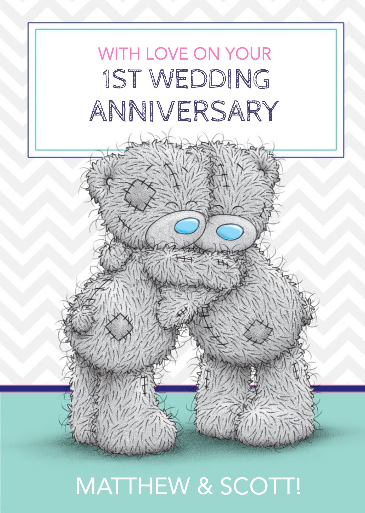 Me To You Tatty Teddy Happy First Anniversary Card Ecard