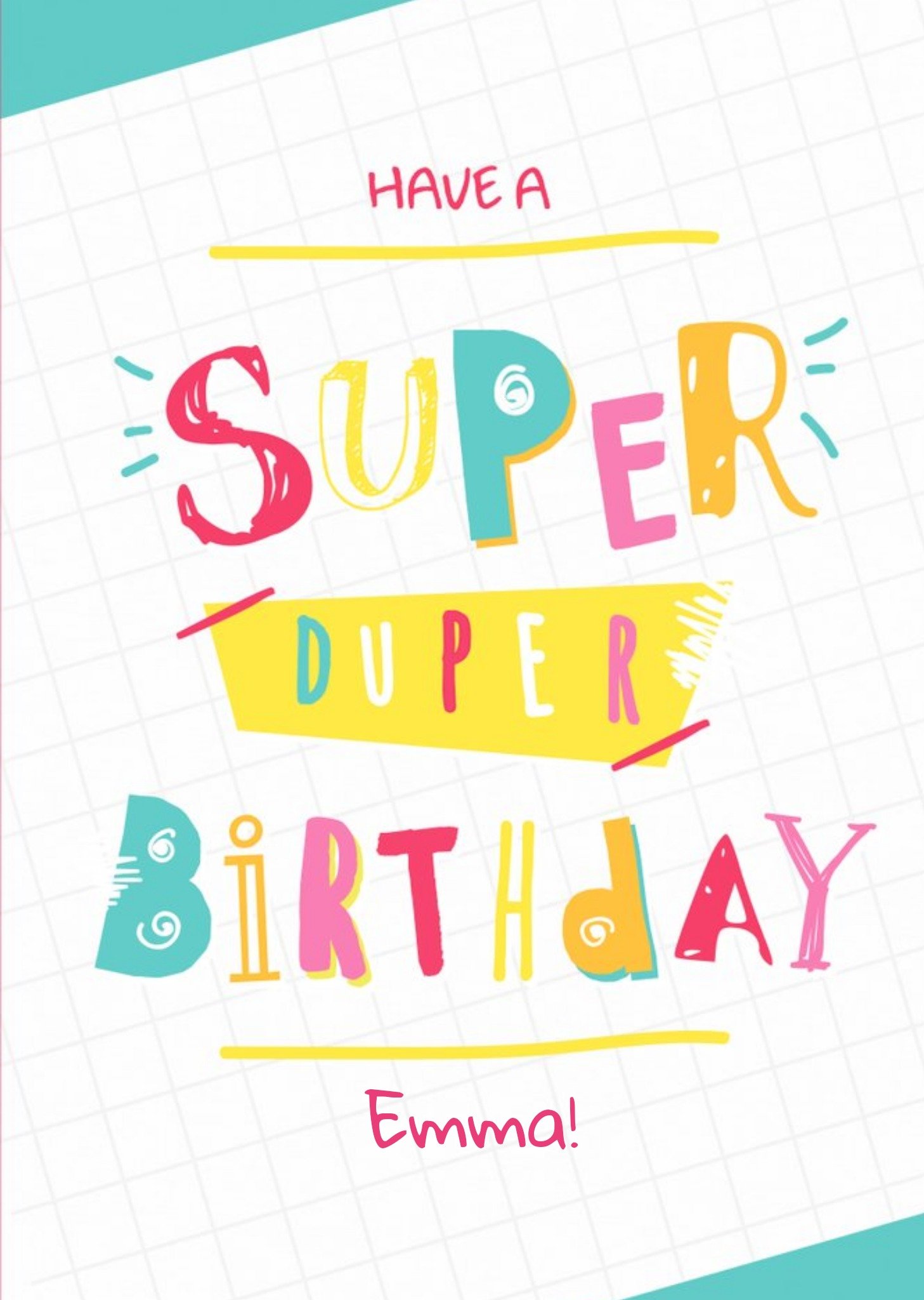 Moonpig Super Duper Birthday Personalised Card, Large