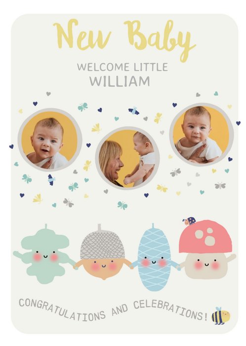 Little Acorns Photo Upload New Baby Card