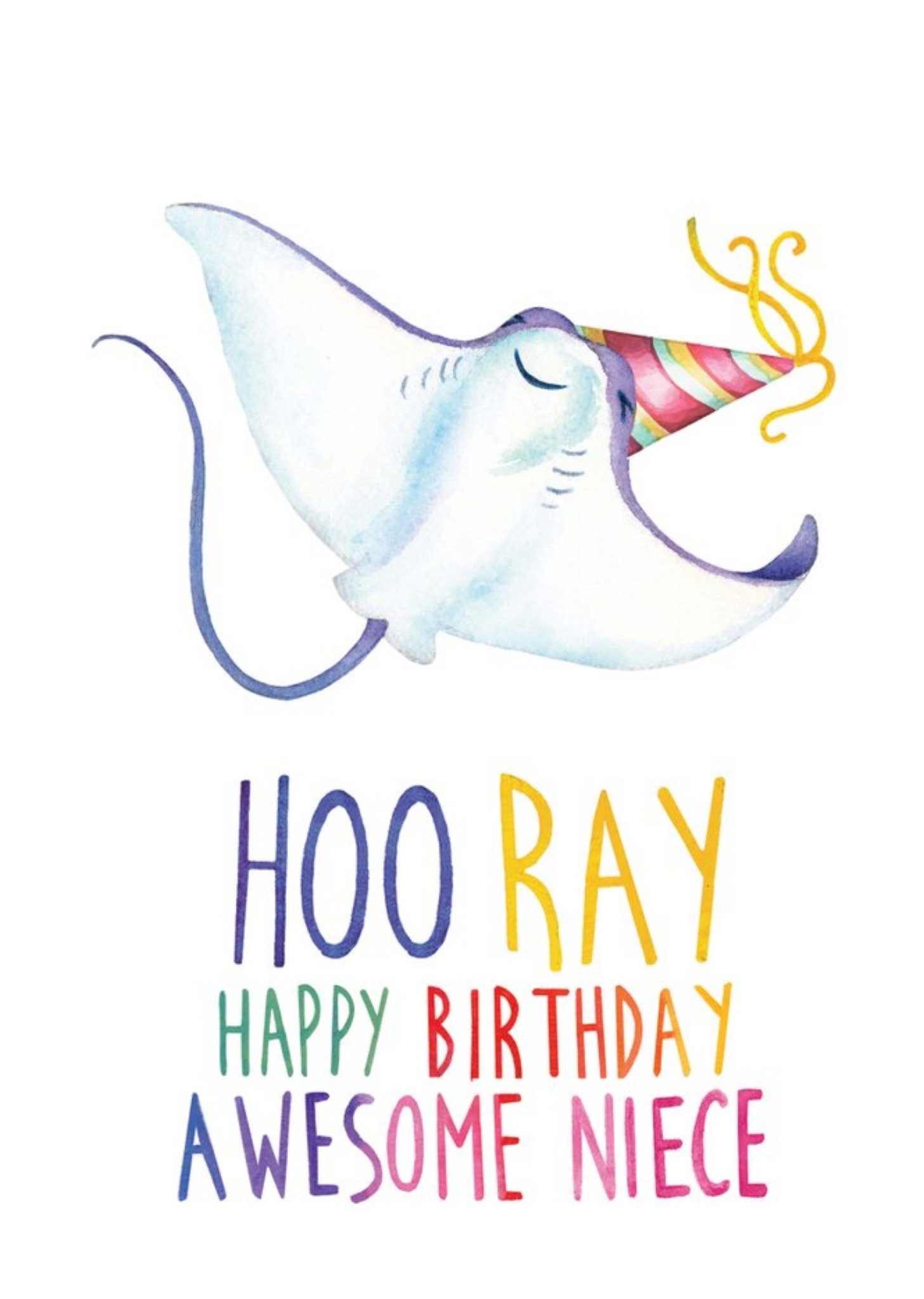 Moonpig Cute Stingray Hooray Awesome Niece Birthday Card Ecard