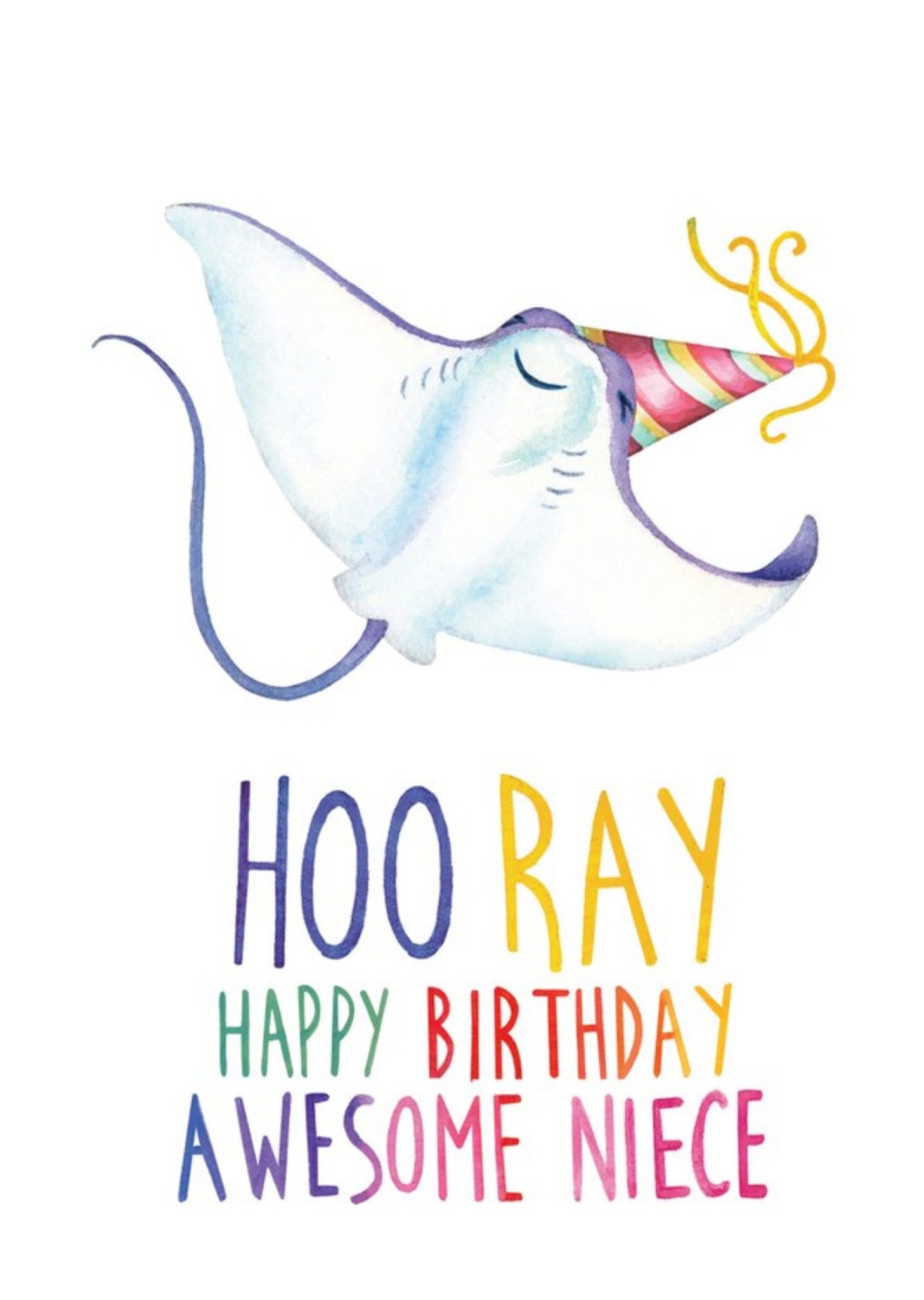 Cute Stingray Hooray Awesome Niece Birthday Card