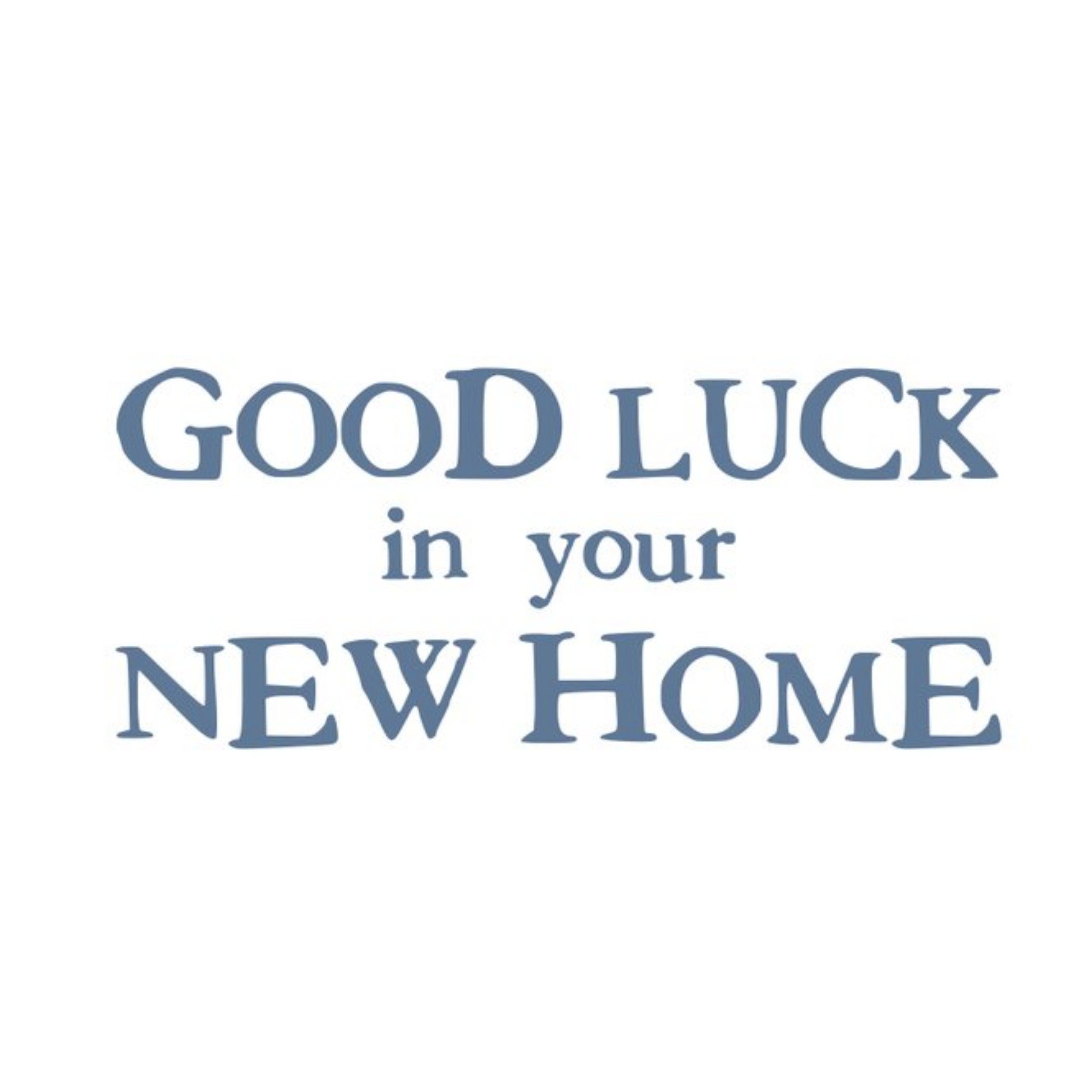 Good Luck In Your New Home Typographic Card, Square