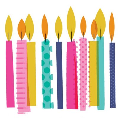 Colourful Candles Birthday Card