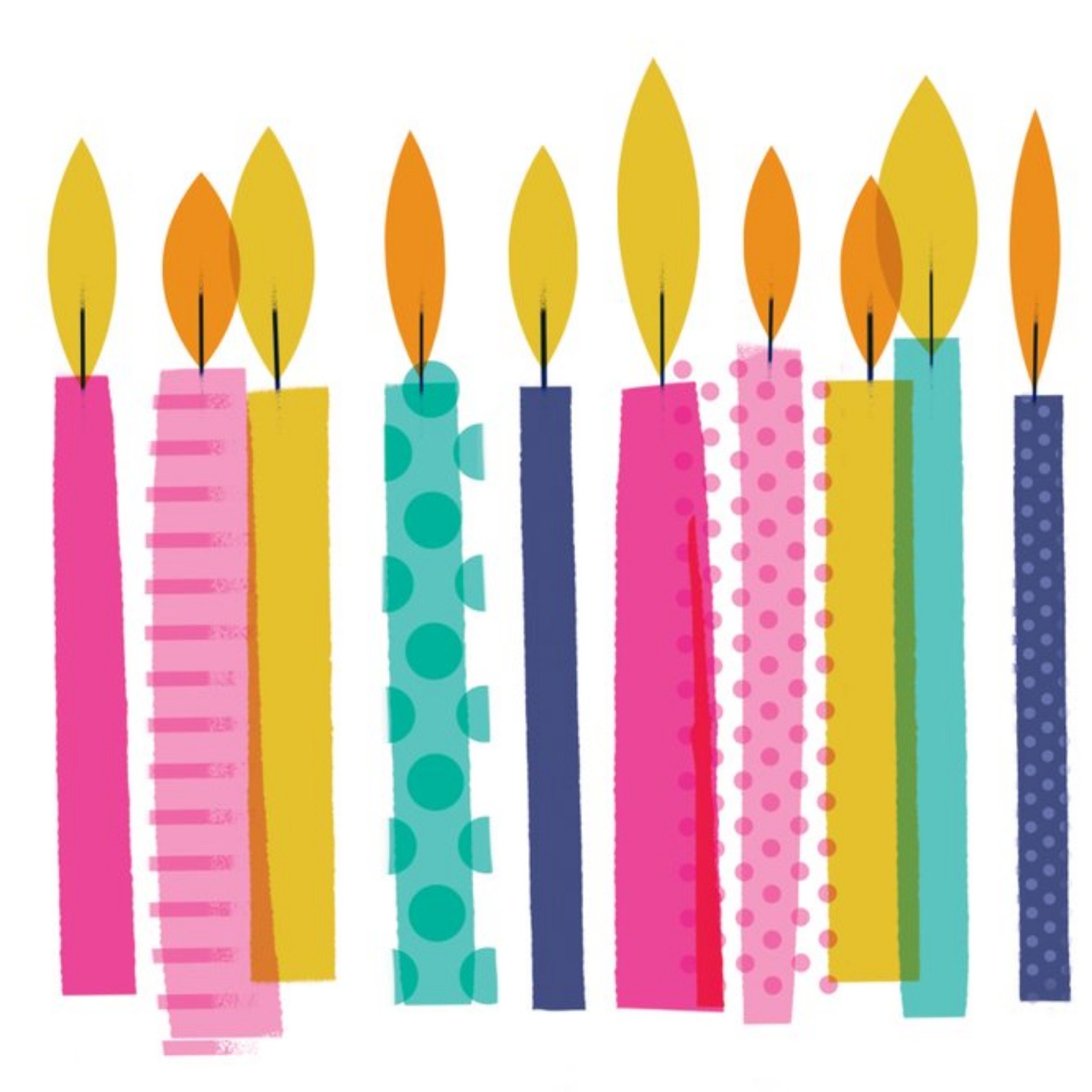 Moonpig Colourful Candles Birthday Card, Large
