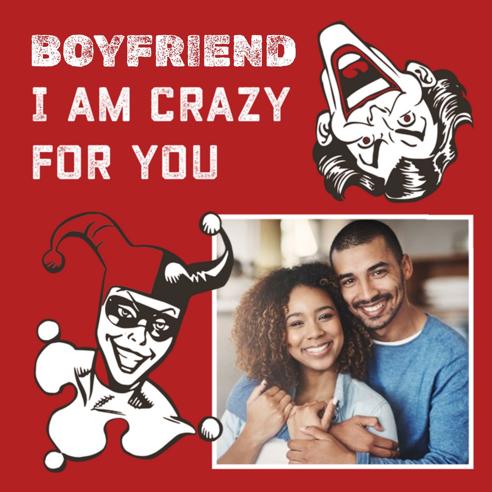 Dc Comics I Am Crazy For You Photo Upload Valentine's Day Card, Square