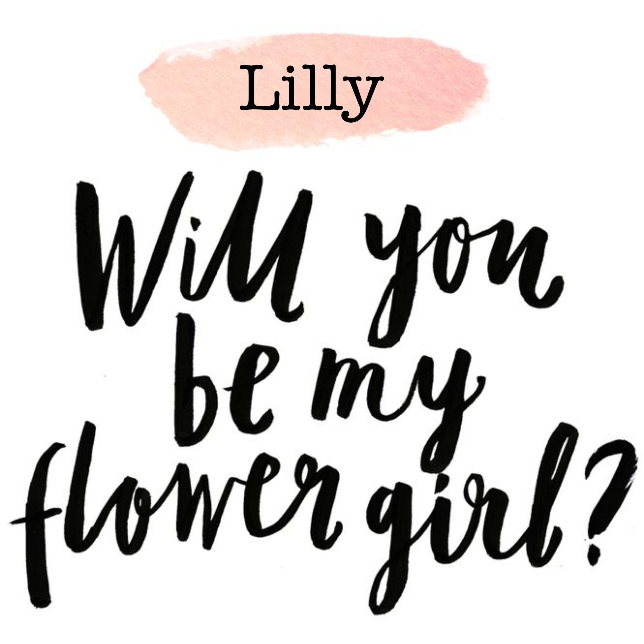 Moonpig Personalised Brush Script Will You Be My Flower Girl Card, Square
